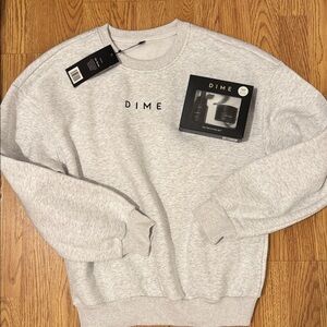 NWT DIME Skincare Set and Gray Pullover Bundle Size S